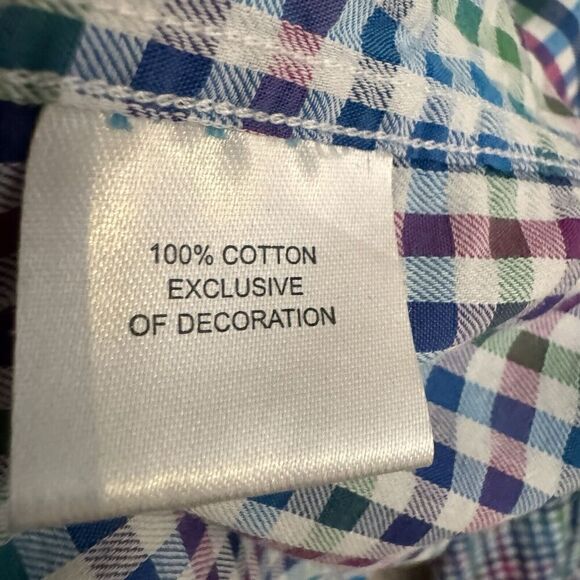 Tailorbyrd Long Sleeve Button Down Collared Shirt Mens Large Multi Color‎ Plaid - Picture 9 of 11